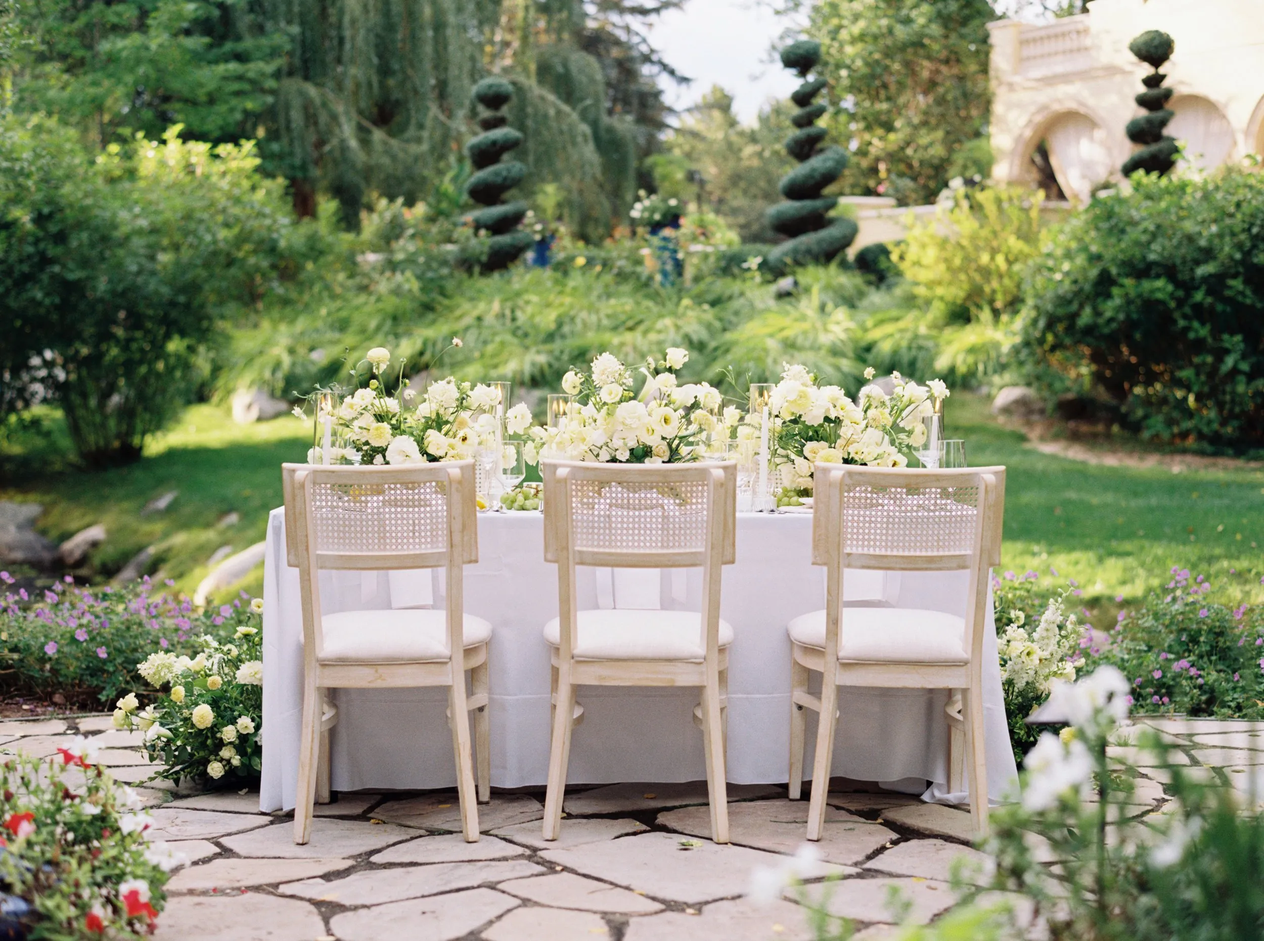 Butter yellow garden tablescape at Oceana's Garden