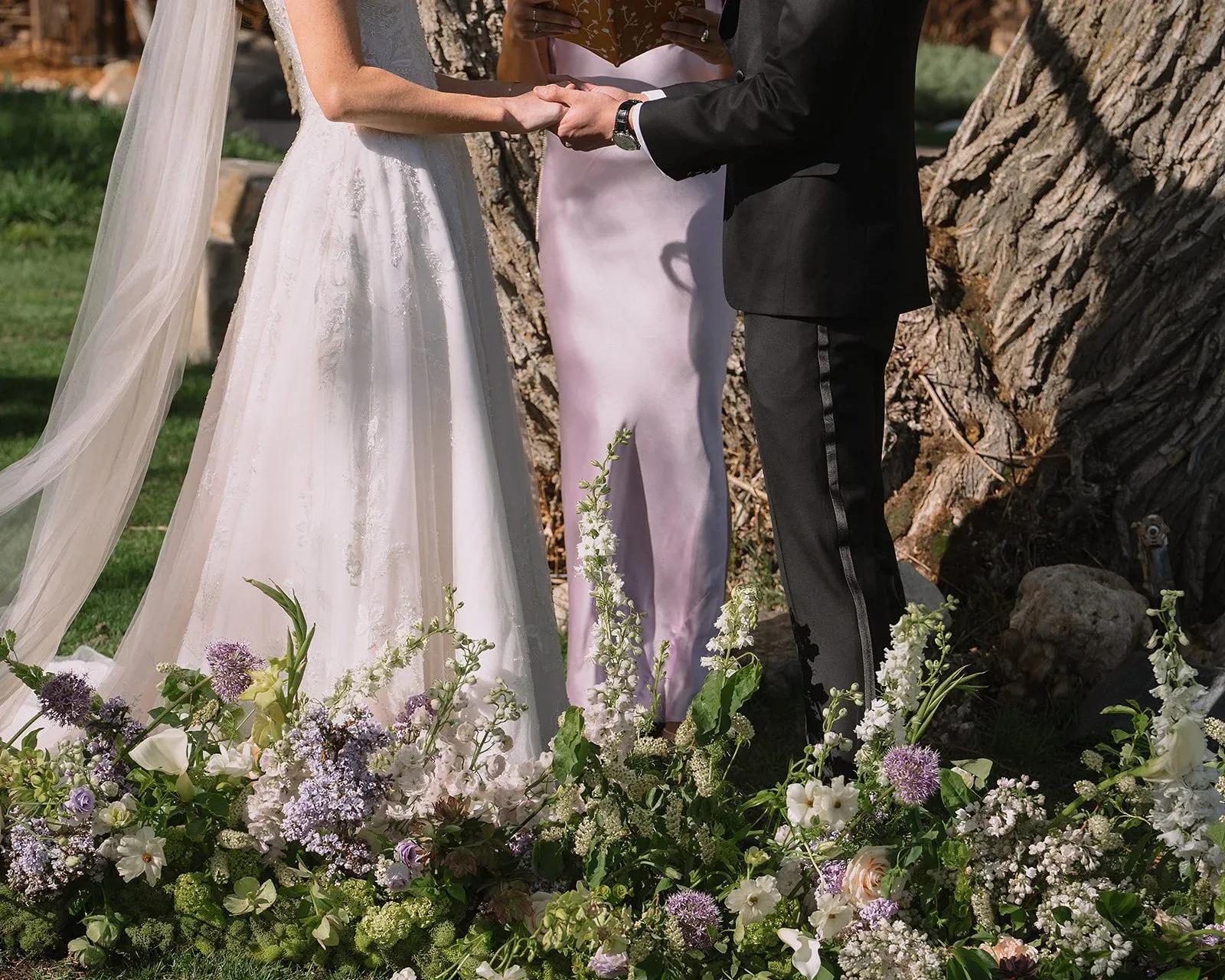 Bridal party in whimsical florals