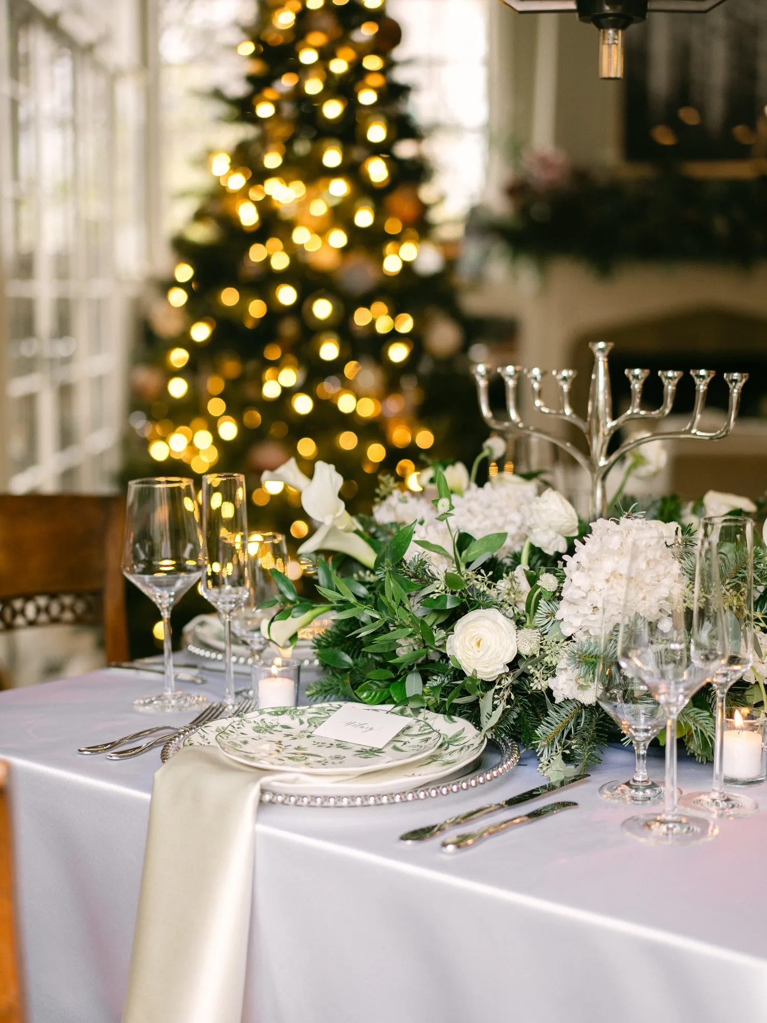 Festive floral arrangement with warm holiday tones