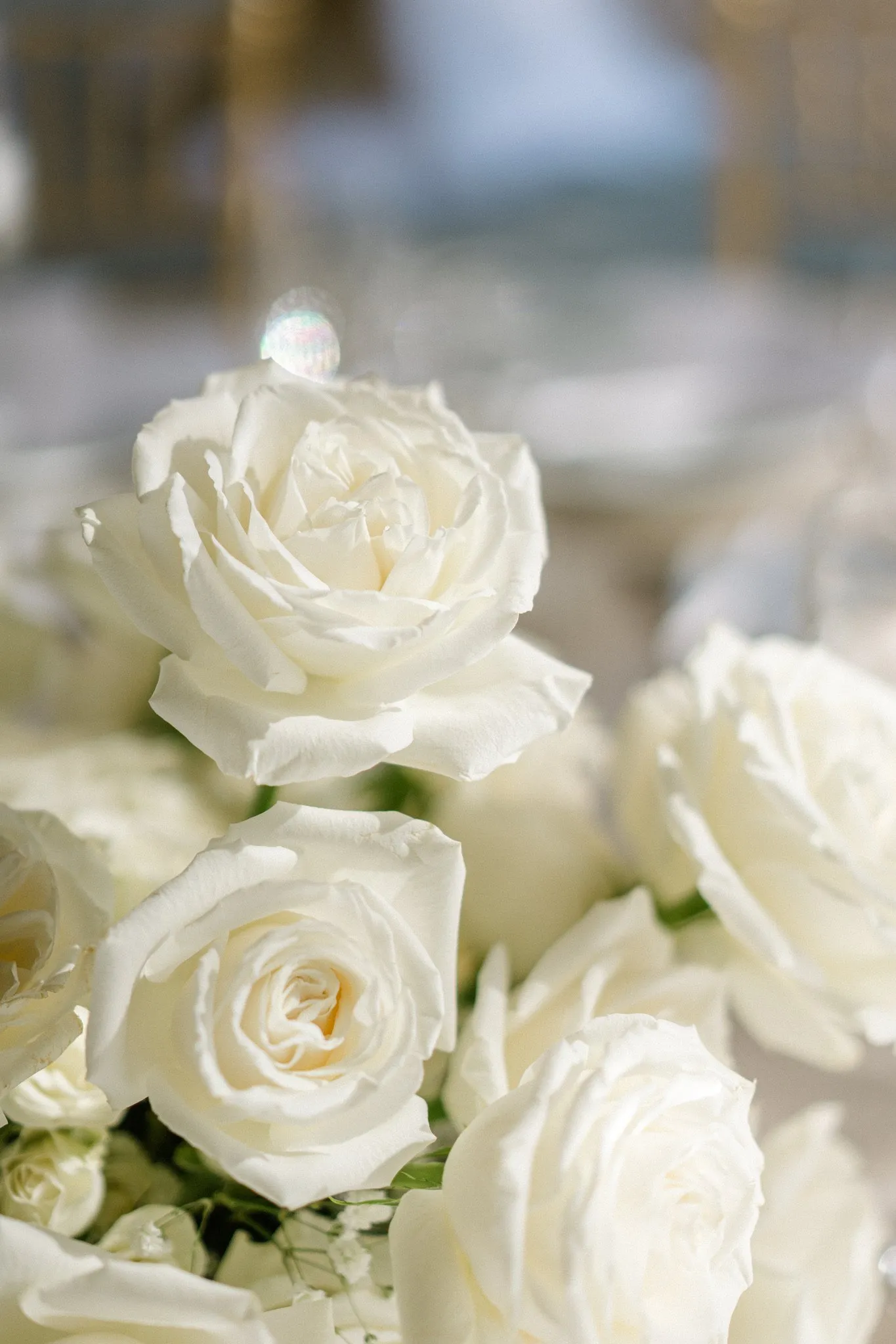 Reception table florals at The Broadmoor