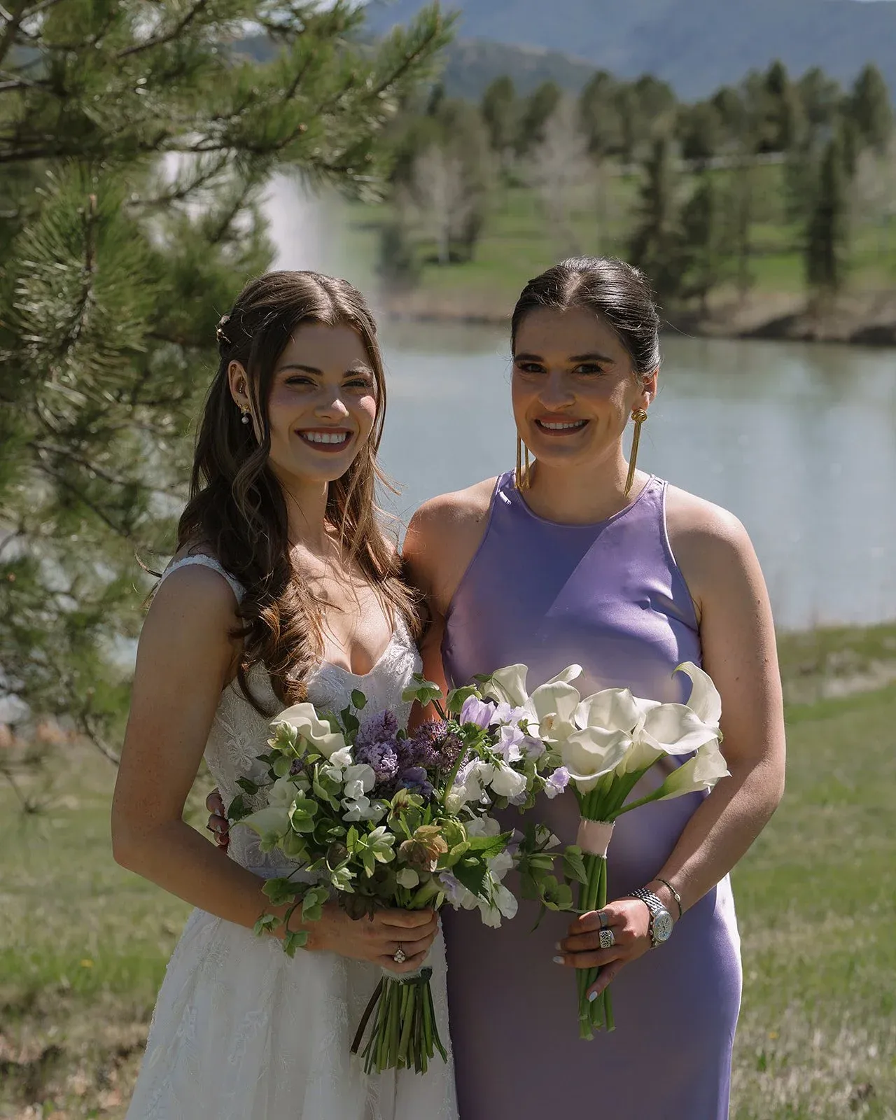 Bride's bouquet with garden-picked florals