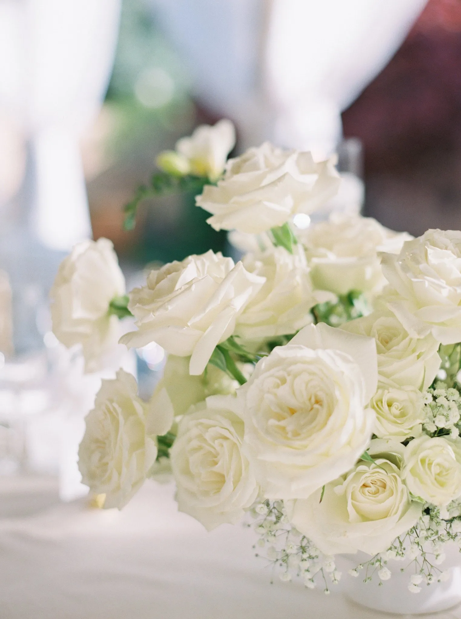 White rose arrangement detail