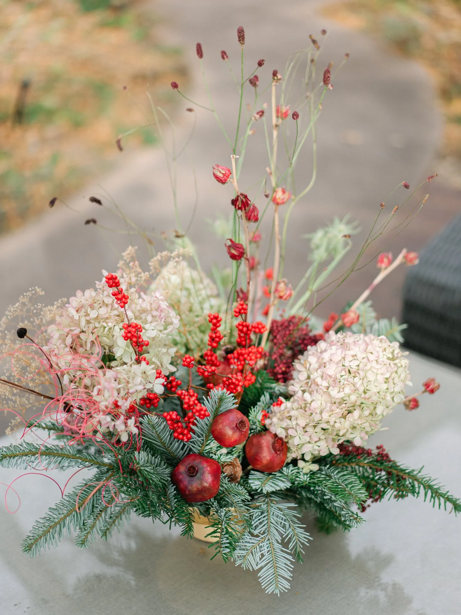 Holiday home tour entry florals