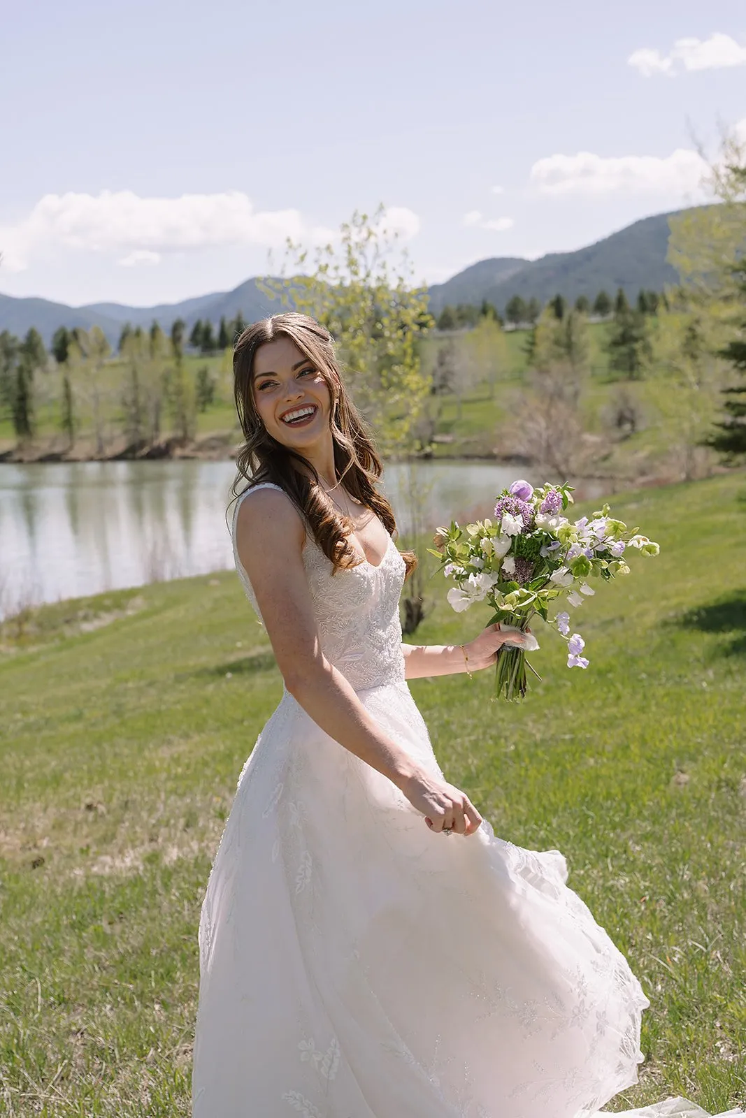Intimate wedding moment at Spruce Mountain Ranch