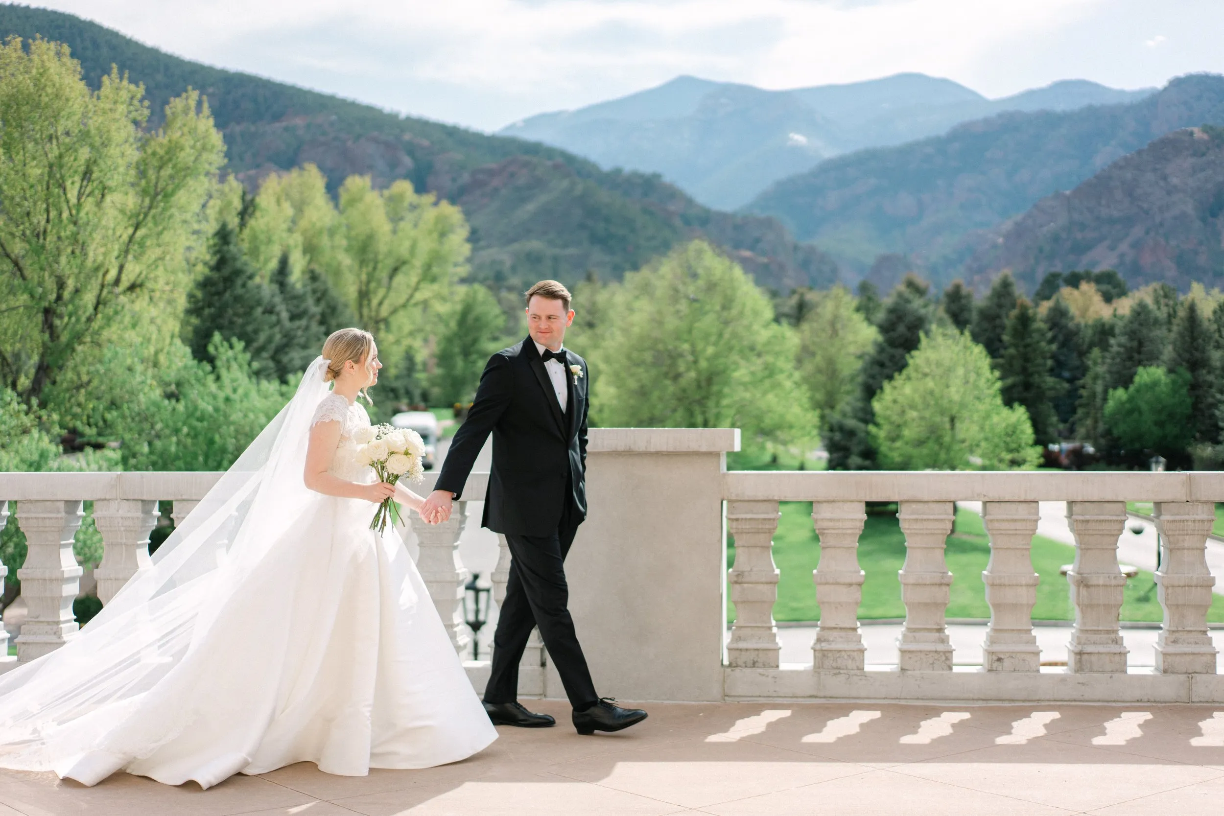 Eleanor and Sam on a mountain terrace